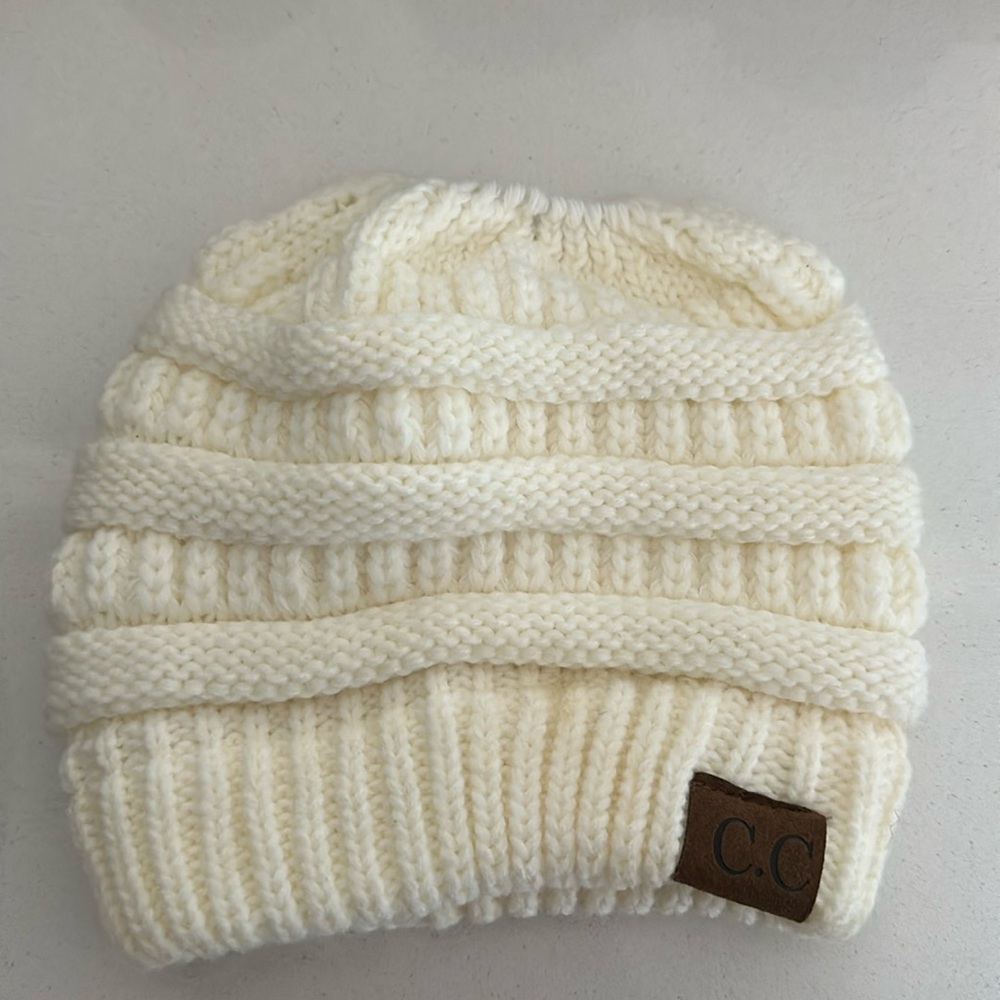 Cc ponytail/bun beanie
